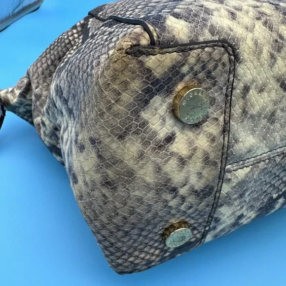 441. Michael Kors Riley Snakeskin Handbag - Picture 10 of 14
